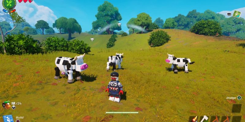 Cows that drop Fertilizer in LEGO Fortnite.