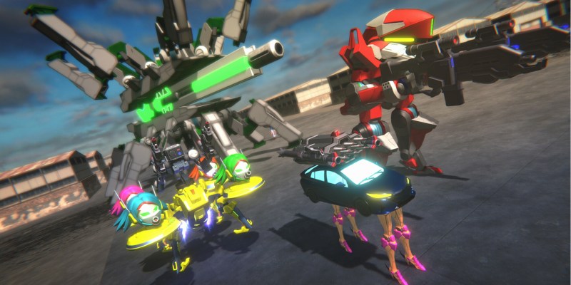 This image shows multiple very silly mechs.