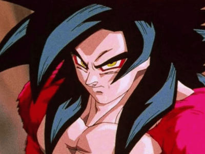 Goku glares as Super Saiyan 4