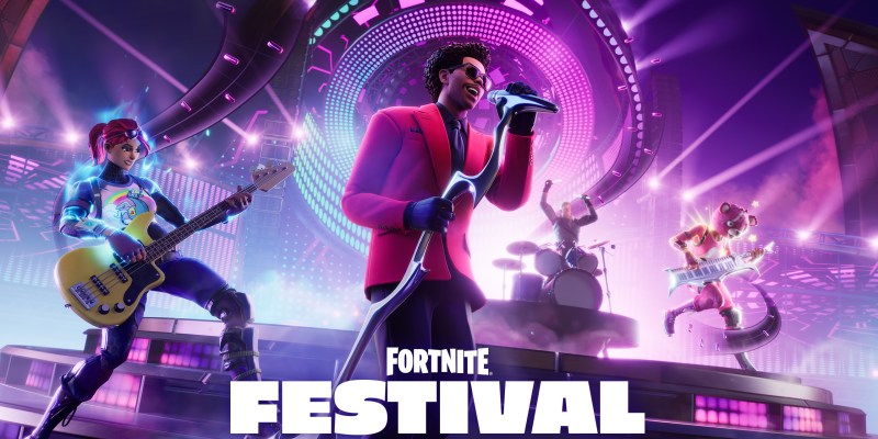 The Weeknd on stage during Fortnite Festival. This image is part of an article about whether a Post Malone skin is coming to Fortnite.