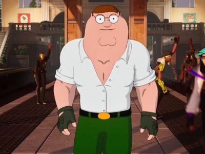 Peter Griffin walking in the Fortnite Battle Royale trailer. This image is part of an article about is a Joe Swanson skin coming to Fortnite.