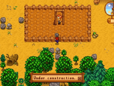 Robin works on renovations in Stardew Valley.