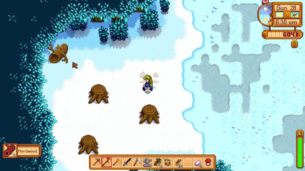 Someone walking through the snow in Stardew Valley. This image is part of an article about all the concert dates for Stardew Valley: Festival of Seasons.