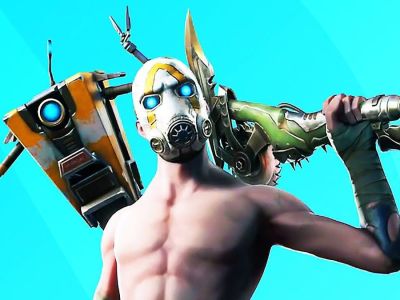 The Borderlands skin in Fortnite. This image is part of an article about how Fortnite players are randomly getting special Borderlands 3 skins after four years.