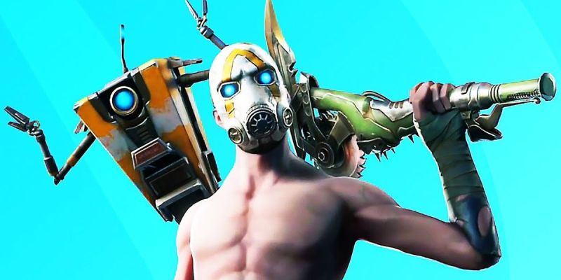 The Borderlands skin in Fortnite. This image is part of an article about how Fortnite players are randomly getting special Borderlands 3 skins after four years.