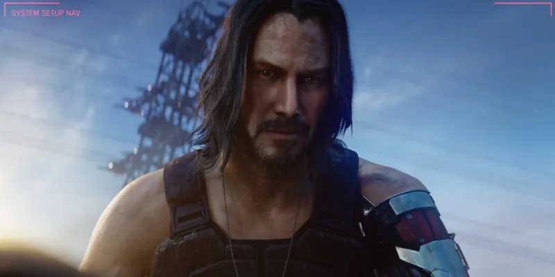 Johnny Silverhand in Cyberpunk 2077. This image is part of an article about how to reach 100% relationship with Johnny in Cyberpunk 2077.