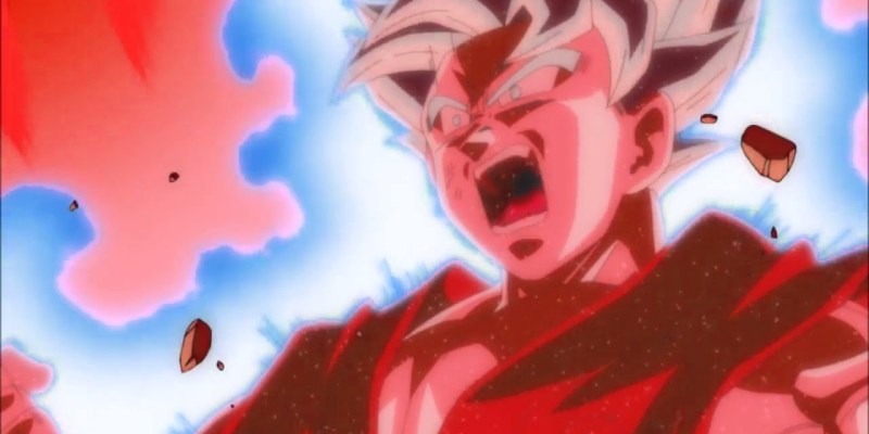 Goku using Kaio-Ken while in Super Saiyan Blue. This image is part of an article about how a BG3 x Dragon Ball Mod lets players go Super Saiyan.