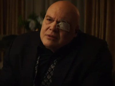 Kingpin wearing his eyepatch in Echo. This image is part of an article about how Echo's mid-credits scene sets up a major Daredevil storyline.