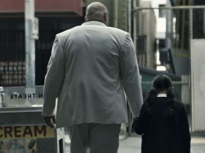 Echo walking with Kingpin in Echo. This image is part of an article about an echo's newest trailer really seeming to tease that the Netflix shows are canon.