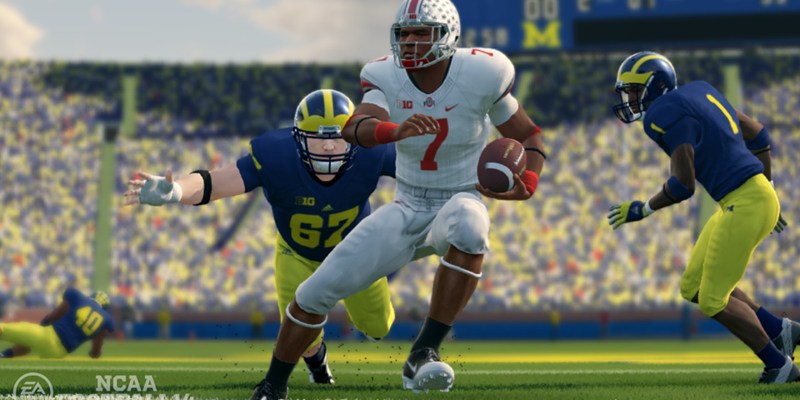 A screenshot from NCAA Football 14. This image is part of an article about how EA has finally provided an update on NCAA Football - and it isn't good.