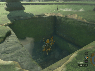 Link jumps into Thundra Plateau Cave