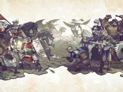 Two armies facing off against each other.