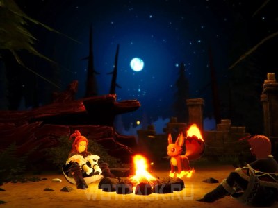 A group of players sitting around a campfire in Palworld. This image is part of an article about how and where to catch Digtoise and another about how to get and make Cake in Palworld.