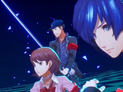 Image of Persona 3 Reload MC, Yukari, and Junpei fighting a Treasure Hand in battle arena.