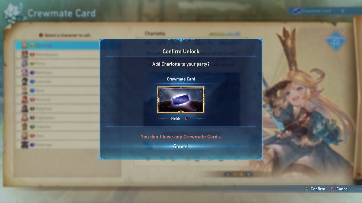 using crewmate cards in granblue fantasy relink
