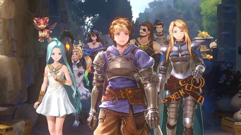 Characters walking in Granblue Fantasy: Relink. This image is part of an article about how to farm Curios fast in Granblue Fantasy: Relink.